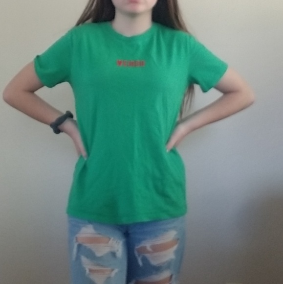 Forever 21 "Weirdo" T Shirt Green - Picture 2 of 4